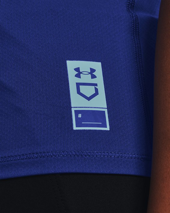 Women's UA Iso-Chill Softball Short Sleeve, Blue, pdpMainDesktop image number 3